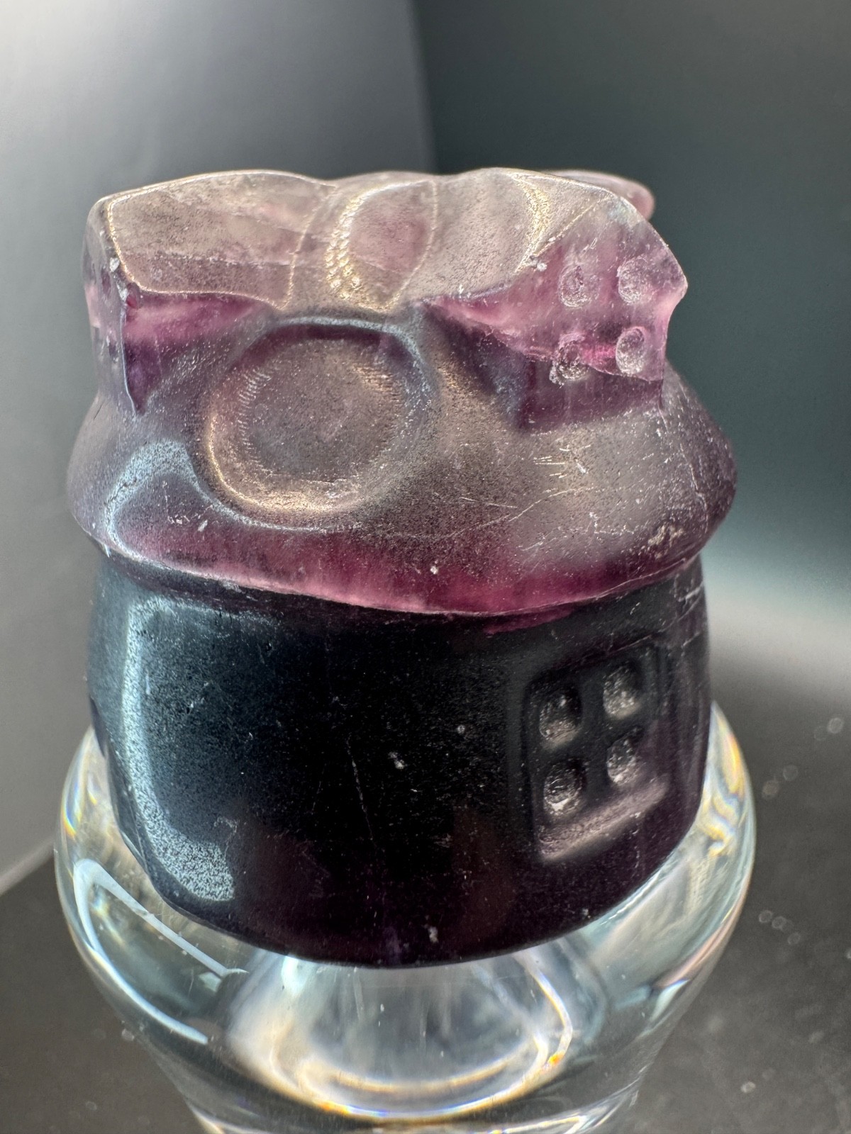 6399 Purple Fluorite Carved and Polished Fairy House 125g