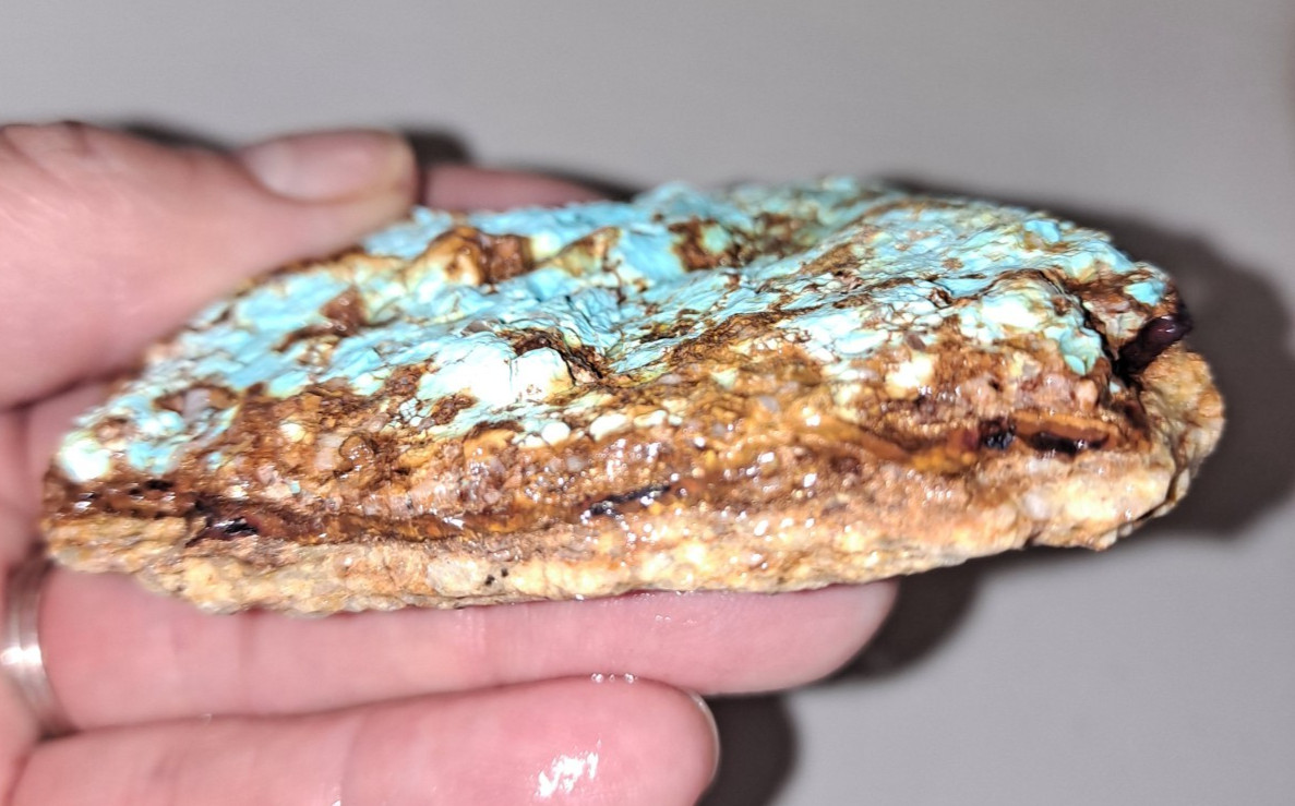 Turquoise sky blue natural old stock Kingman AZ matrix rough specimen 3.5 oz