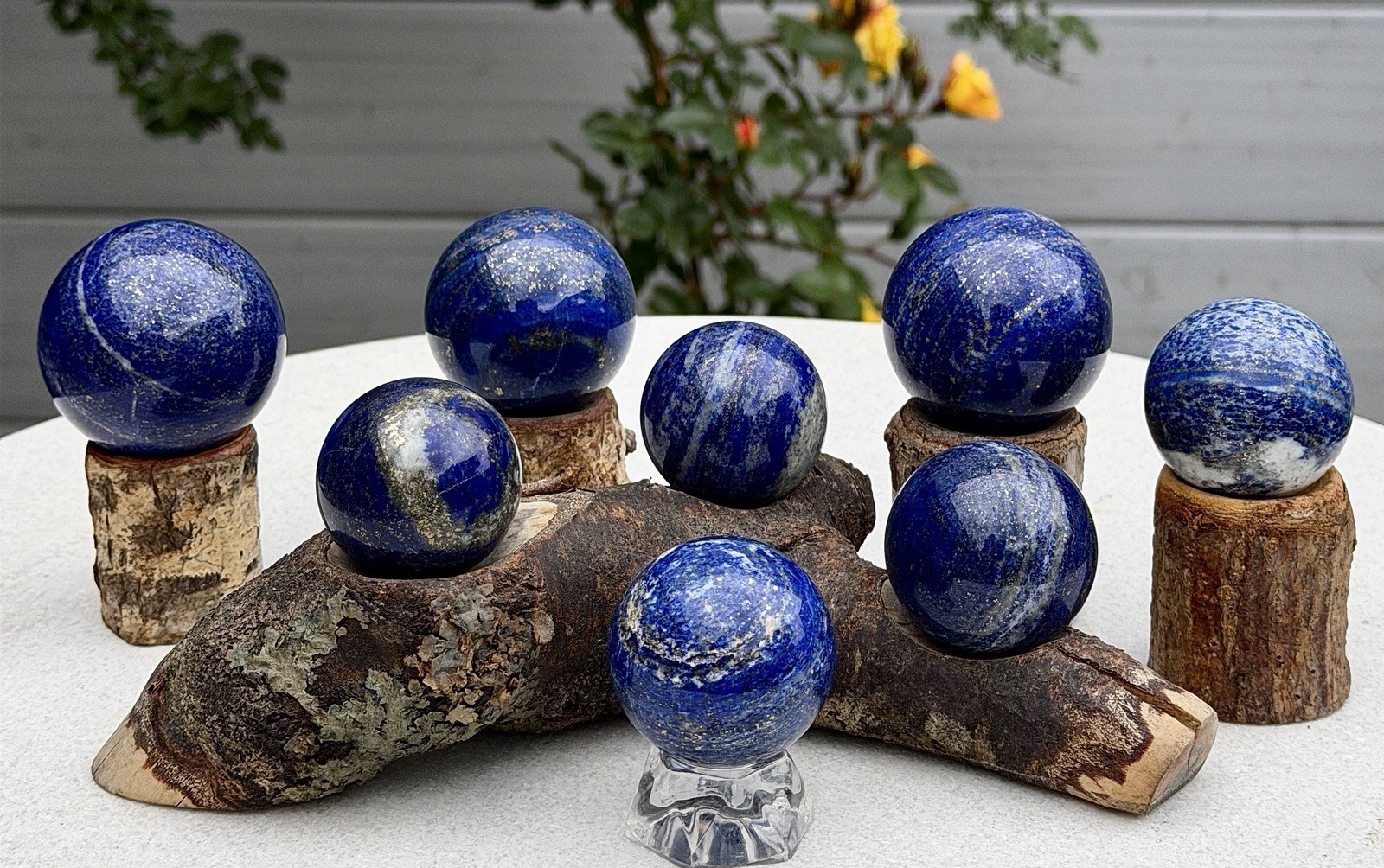 Wholesale Lot 8 pcs Natural Lapis Lazuli Sphere Crystal Healing Energy