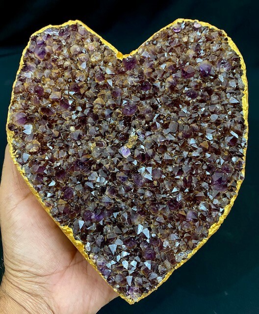 Amethyst deep purple cluster with heart shape # 227