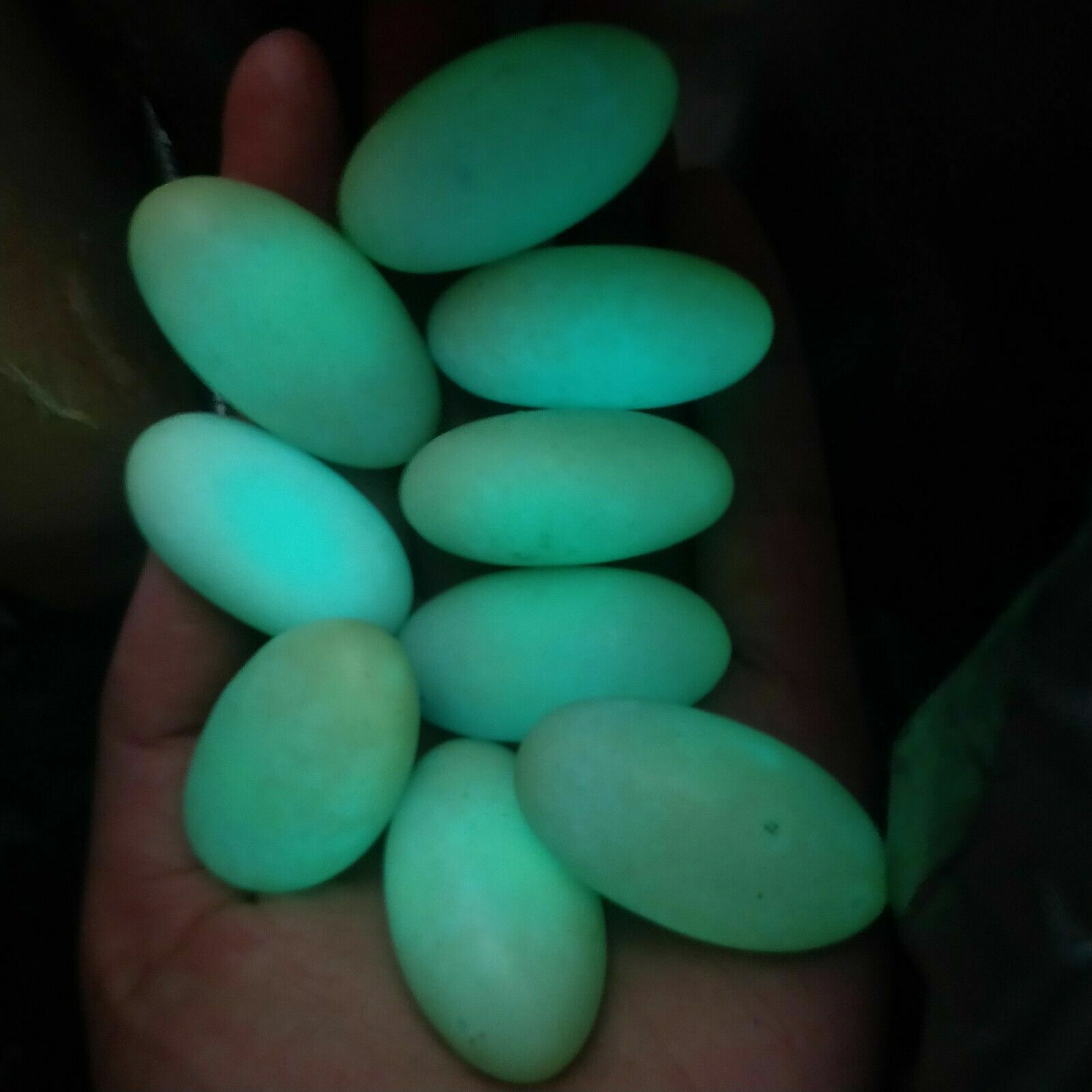 10pcs Glow In The Dark Tibetan Wealth God Ancient Luminous Egg Old Dzi Bead