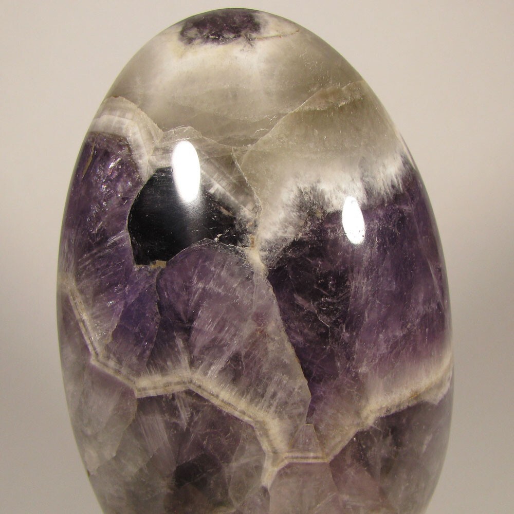 4.3″ BANDED AMETHYST Crystal Polished Freeform Standup – Madagascar – 1.3 lbs.