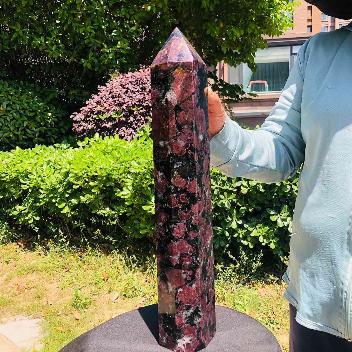 16LB Natural Garnet Fireworks Obelisk Quartz Tower Crystal Wand Point Healing