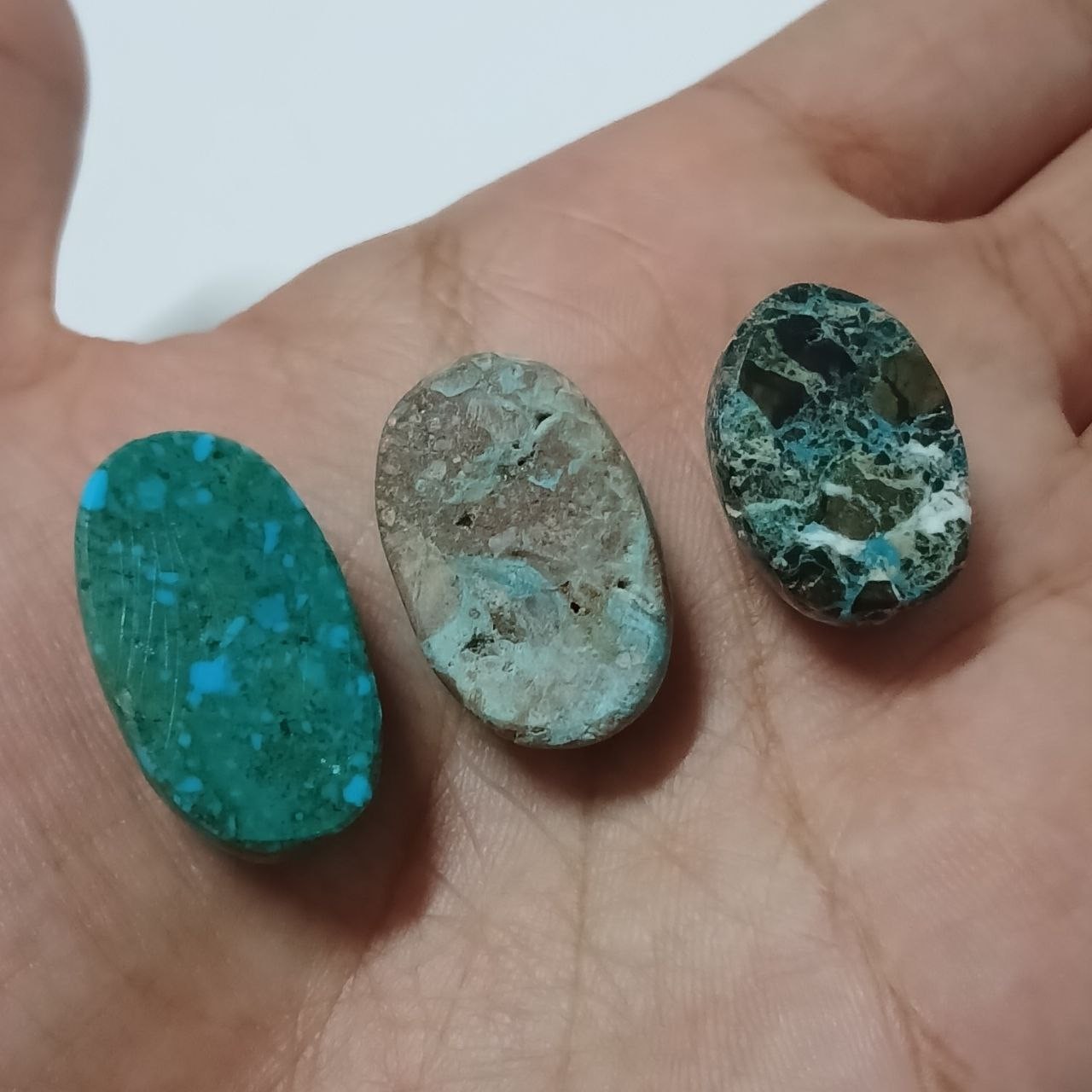 Vibrant turquoise stone with blue-green patterns from Mexico, China, Egypt
