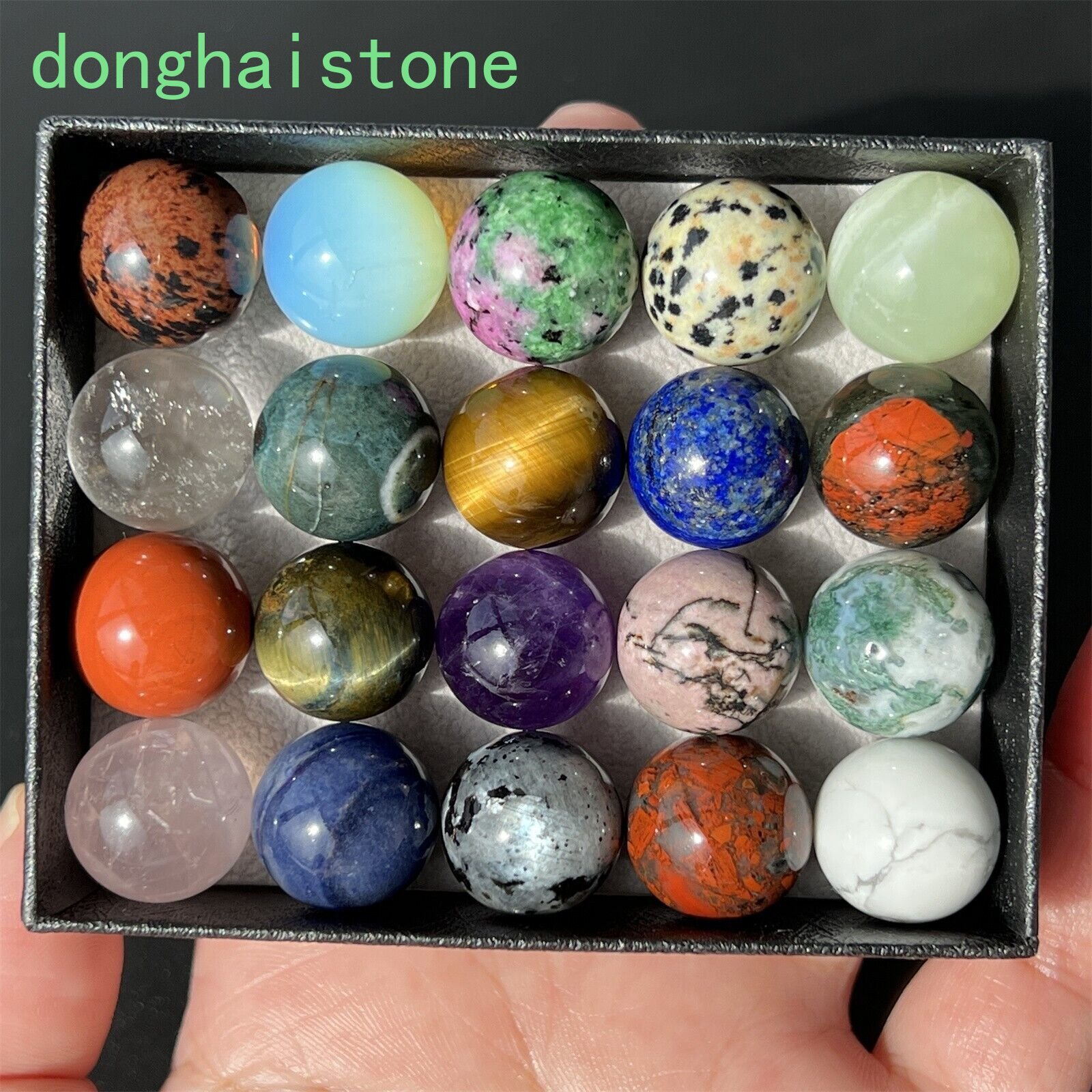 13x Wholesale Natural Mixed sphere quartz crystal ball Palm stone healing 15mm+