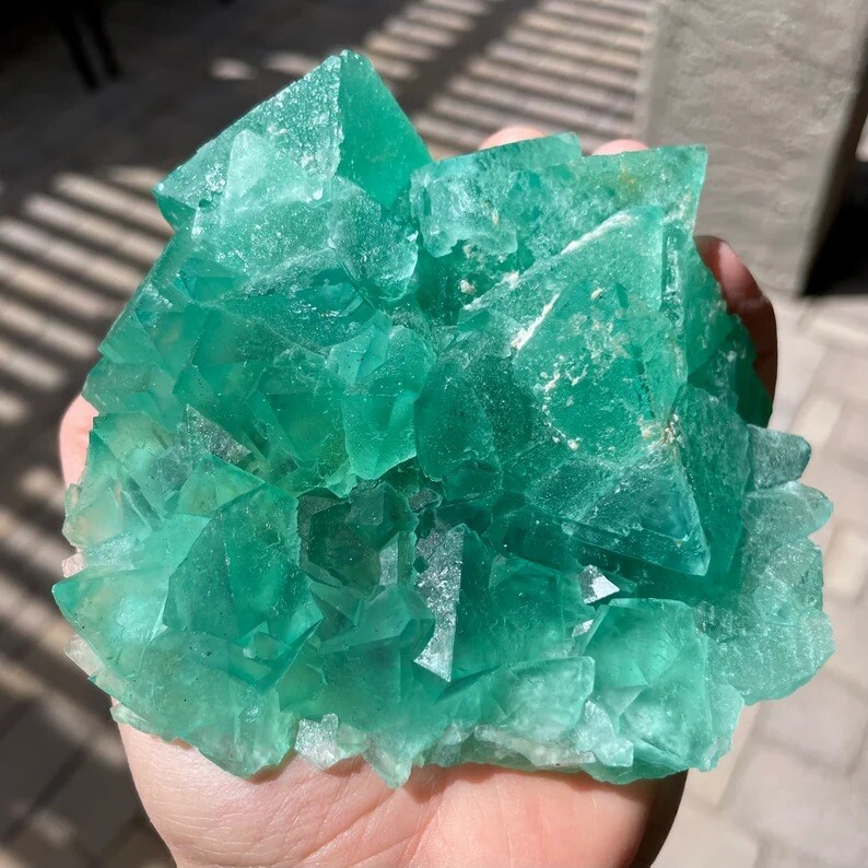 Rare 4.6” XL Riemvasmaak Fluorite Crystal Cluster 2.1lb Specimen – South Africa