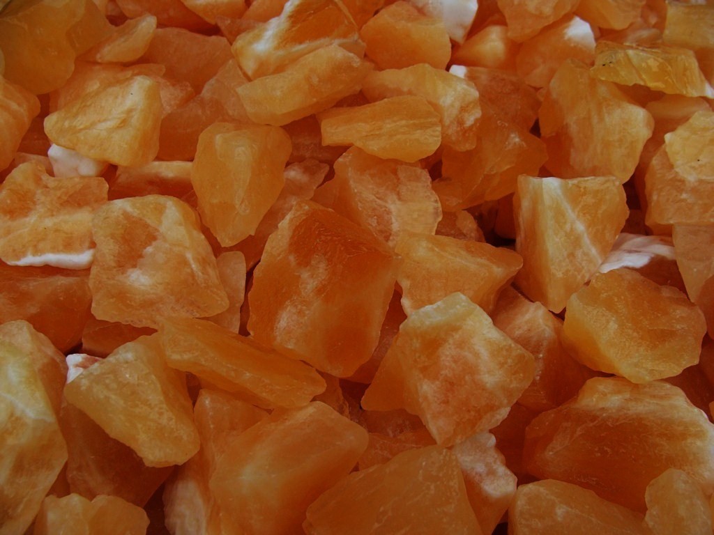1000 Carat Lots of Unsearched Natural Orange Calcite Rough + a FREE Faceted Gem