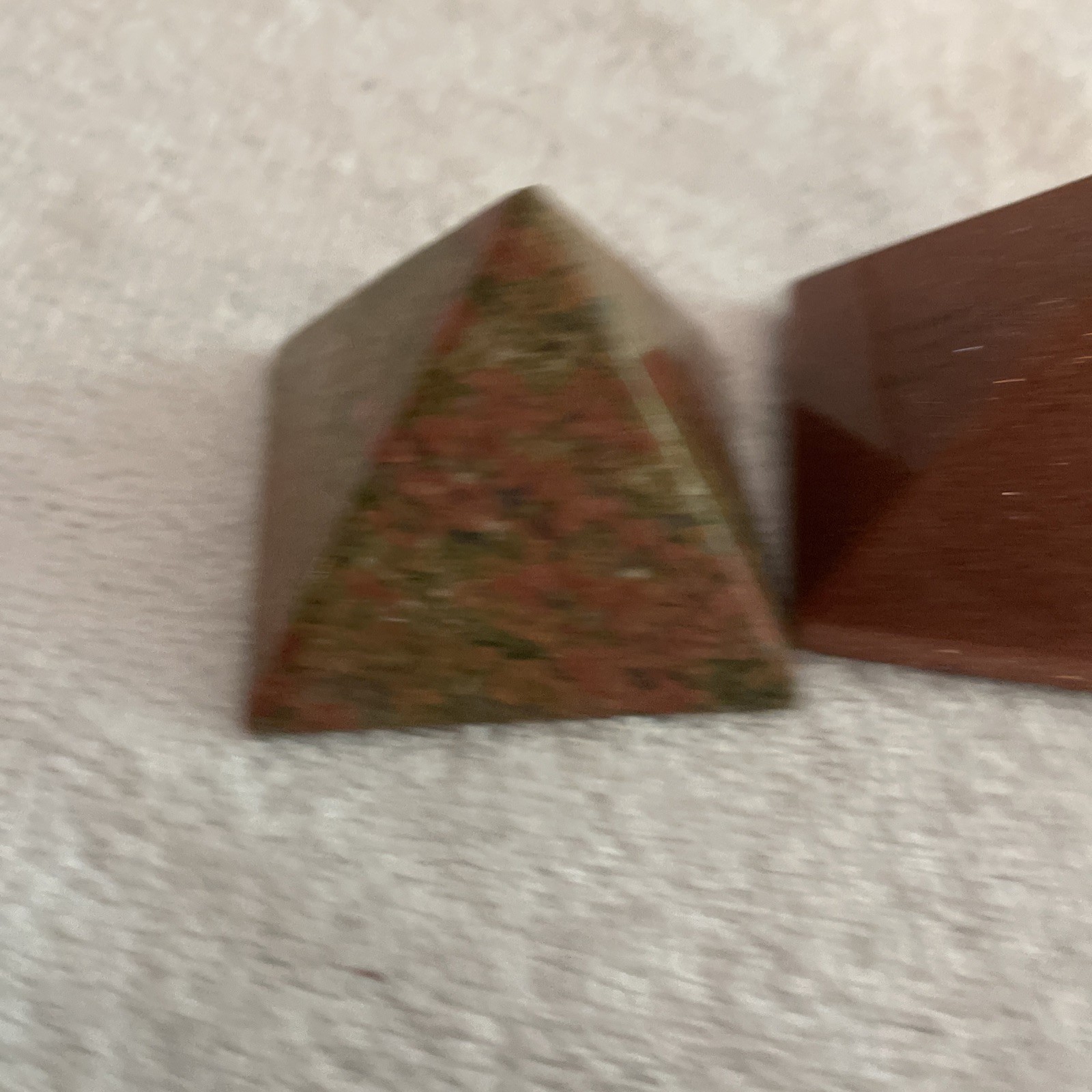 Polished Lot Of 5 Stone Pyramid Paperweight Egyptian Egypt mystic library travel