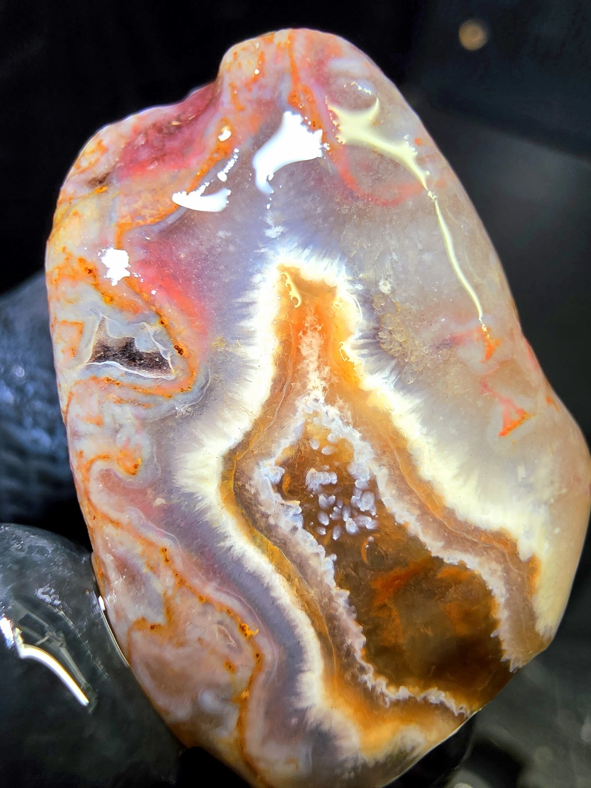 Lake Superior Fragmented Membrane Agate In Blue Chalcedony & Amethyst Quartz 1oz