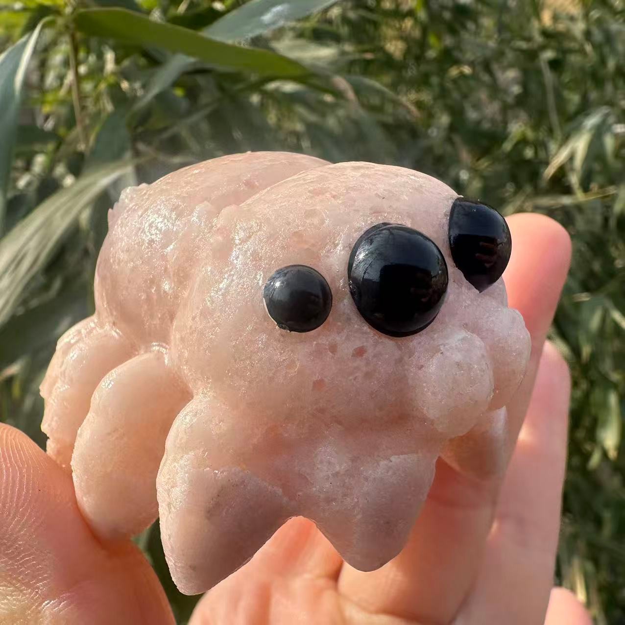 1pc Natural jasper stone Quartz Carved Crystal spider Skull Reiki Healing