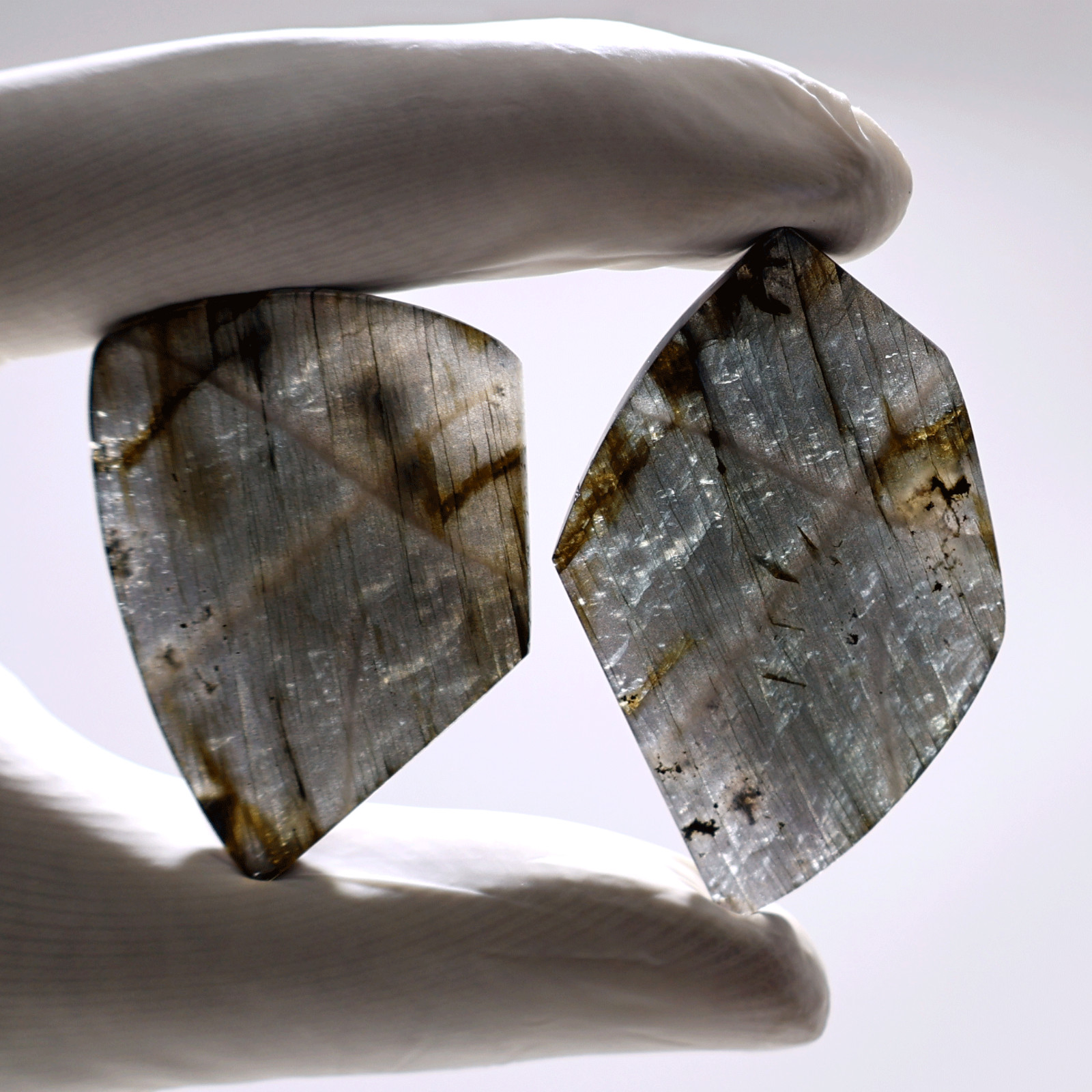 The Violet Cross of Light | Rare Purple Labradorite Twin Slabs | Matched Crystal