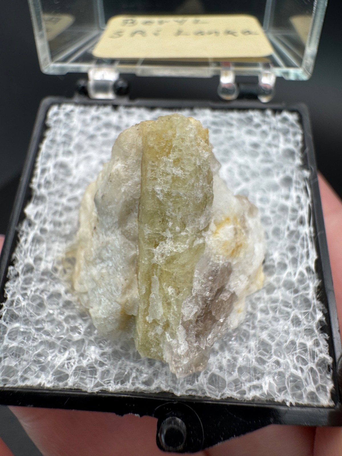 6778 Raw Beryl Specimen in Perky Box Sri Lanka