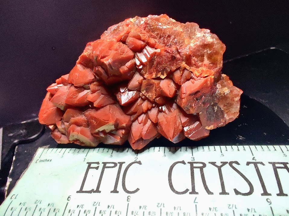 Large SATURATED Red Hematoid/Ferruginous Quartz Crystal Cluster: 242g Morocco
