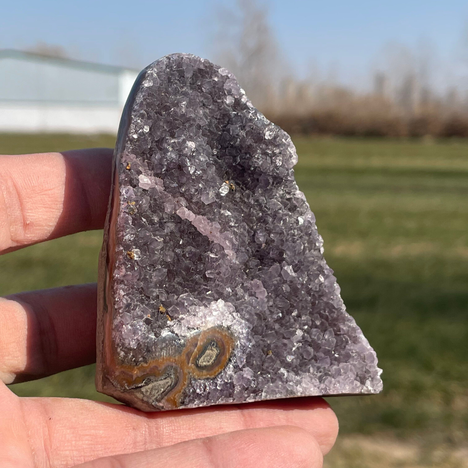 1pc Natural Amethyst Reiki Gemstone druse Crystal Quartz Healing Decorate