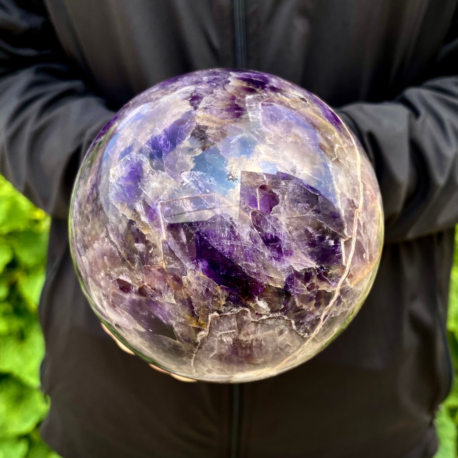2.99LB Natural dreamy amethyst Quartz Sphere Quarzt Crystal Ball reiki