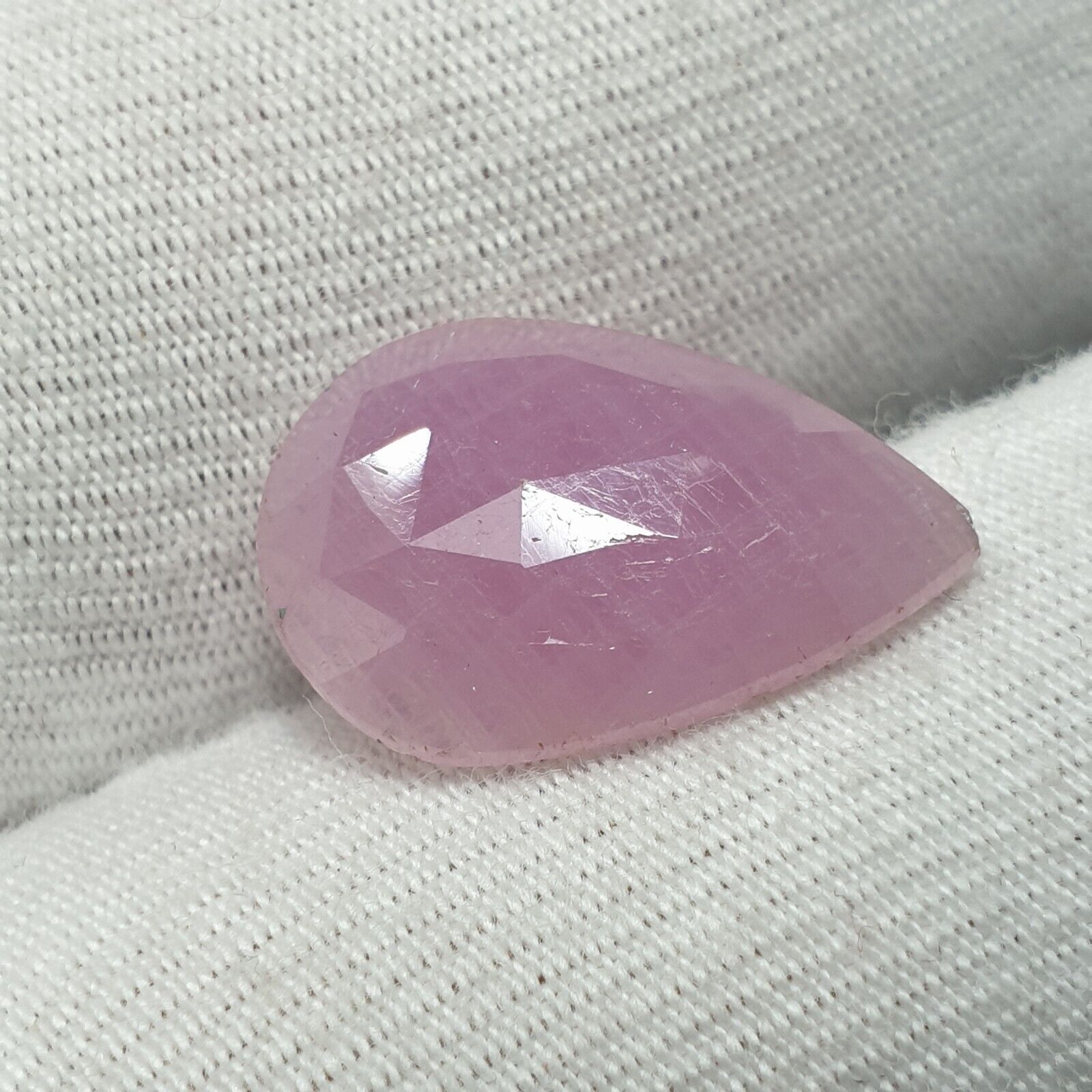 100% Natural Pink Sapphire 10.50×15.50 MM Pear Shape Slice Faceted Cut 4.50