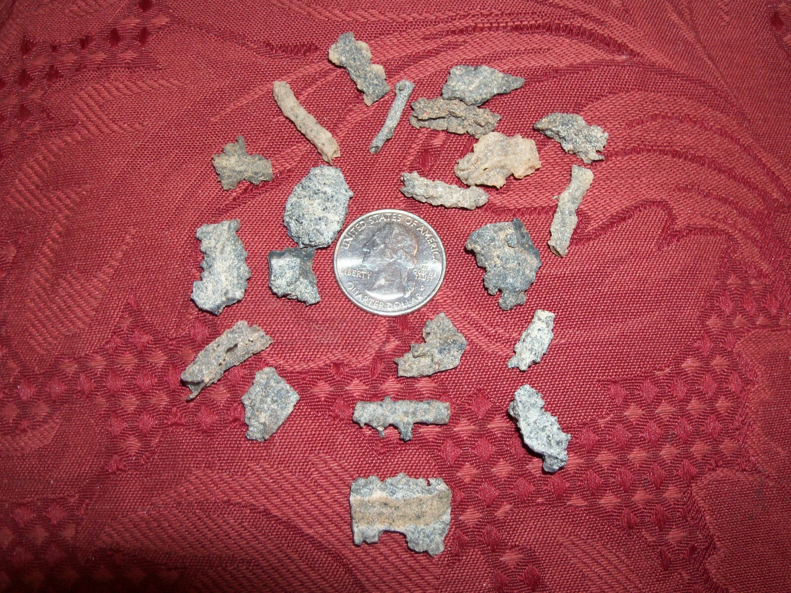 1 Fulgurite Petrified Lightning. About 3/8 to 7/8 inch long.