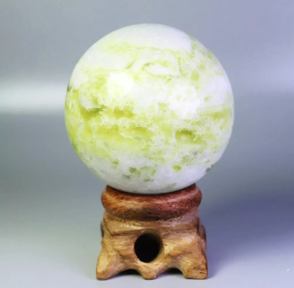 Natural Polished Lantian jade Crystal Ball Stone Specimen sphere Healing 50mm