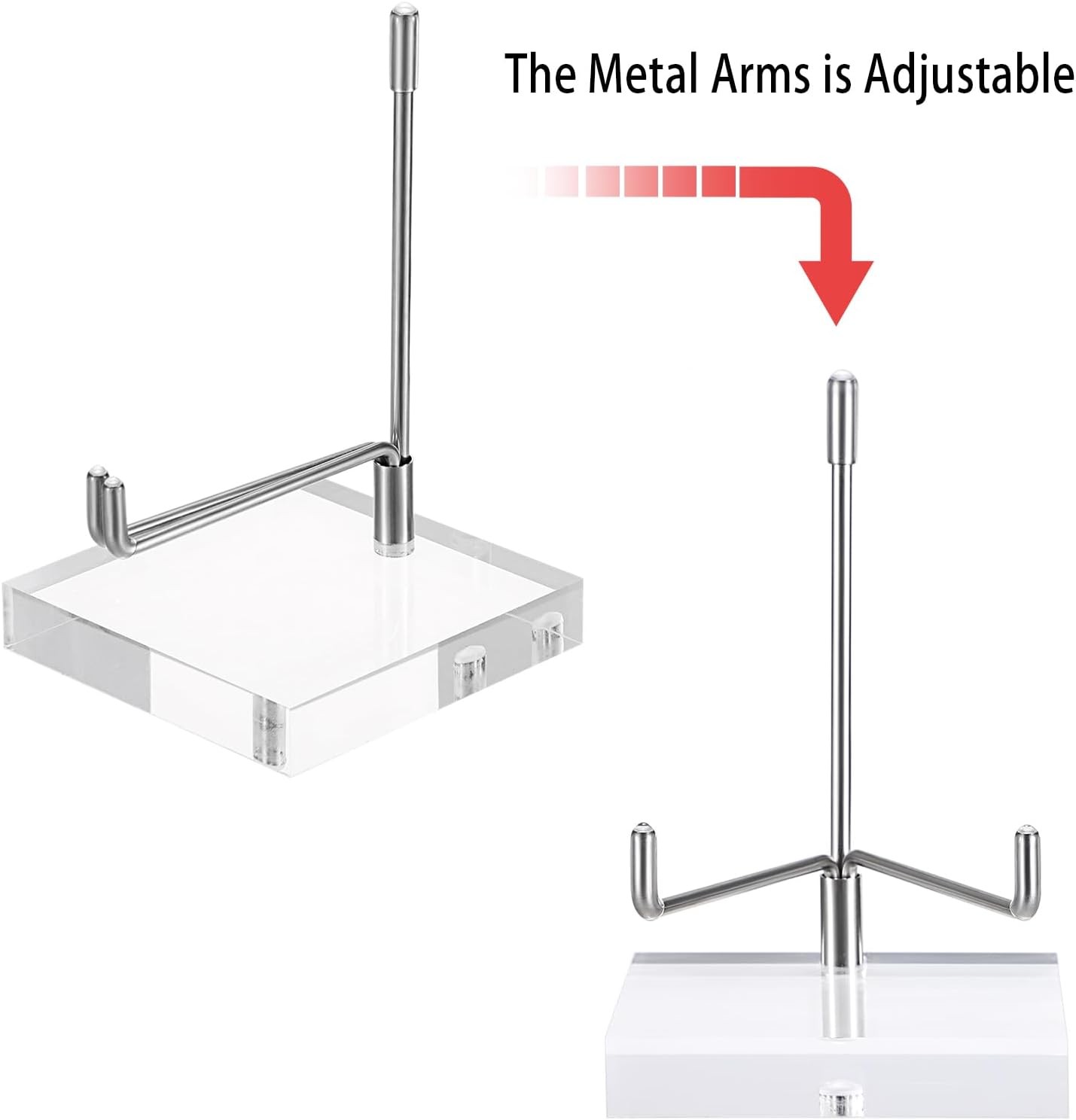 Clear Acrylic Display Stand Holder with Adjustable Metal Arms Display Easel S…