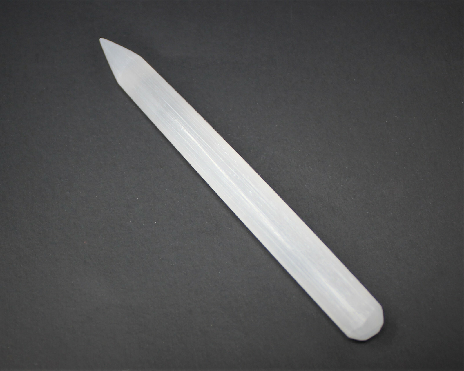 White Selenite Wand 6″ (Selenite Pencil, Crystal Healing, Polished Selenite)
