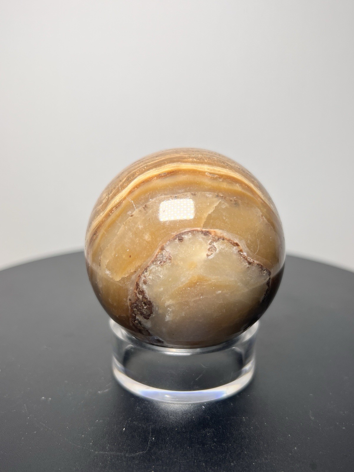 Chocolate Calcite Sphere w/holder (57mm)