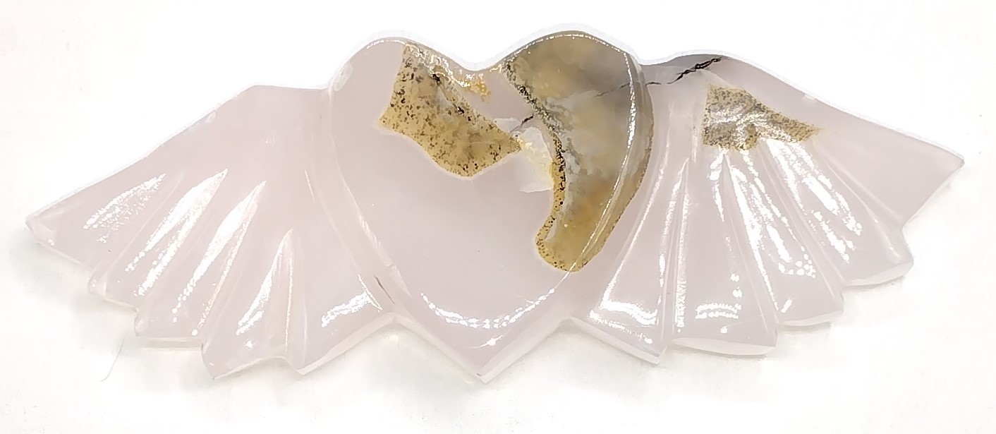 UV Reactive Mangano Calcite Angel Wing Heart Fluorescent 365nm Glow Crystal