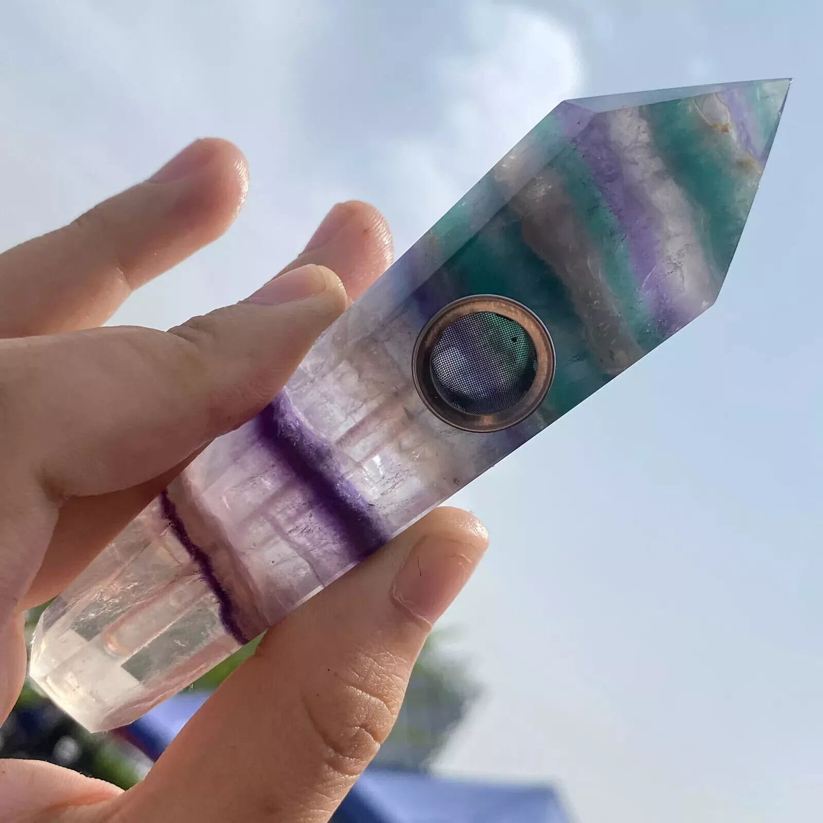 Natural Quartz Smoking Pipe Crystal Point Wand Stone Rock Obelisk Healing 1pc