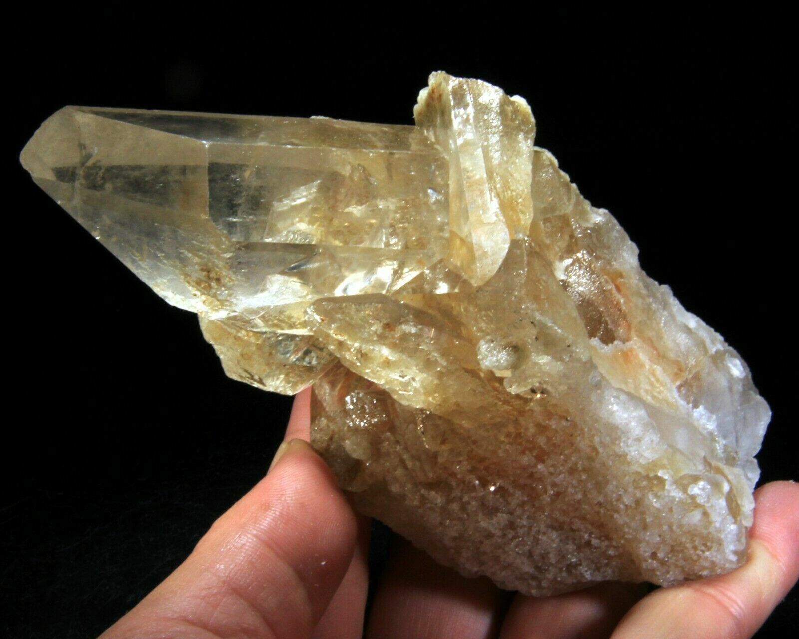 1.1 LB Beautiful 5.25″ Water Clear Quartz Cluster, Brazil!