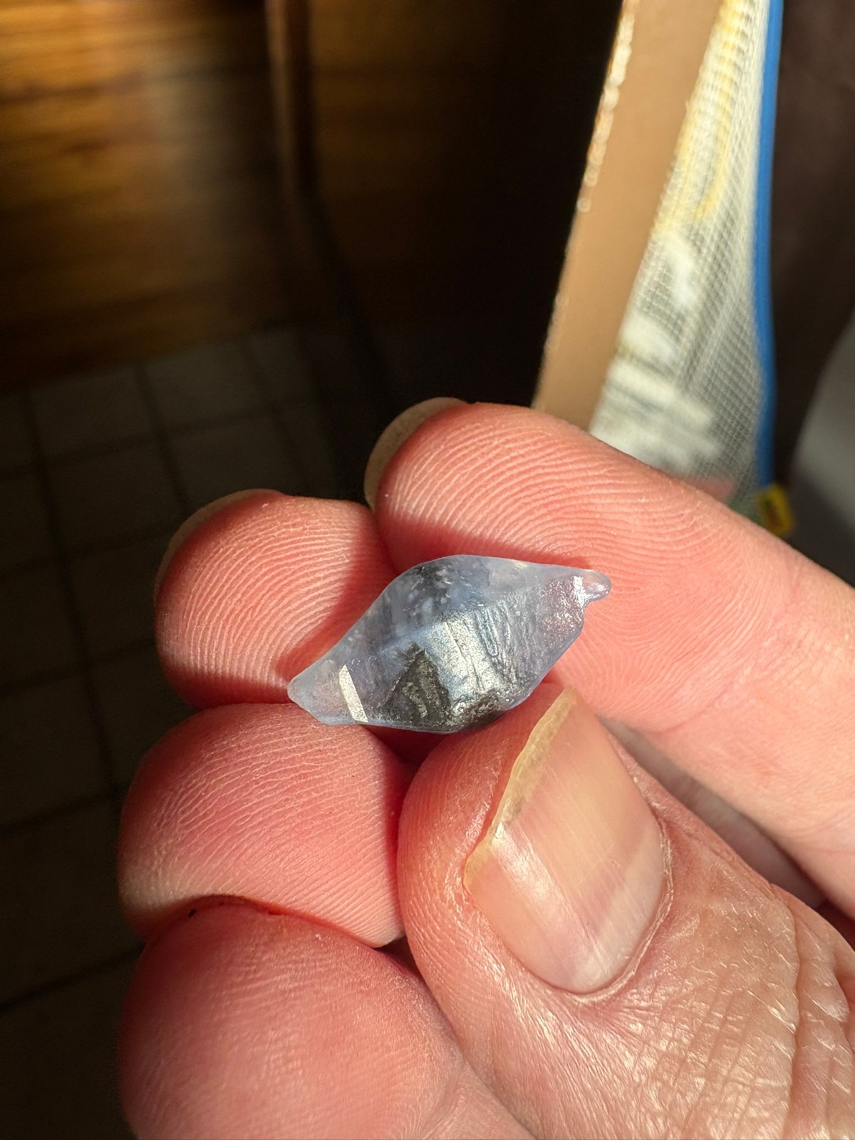 Sapphire,natural light blue crystal, Ratnapura, Sri Lanka(2 grams, 11.42 carats)