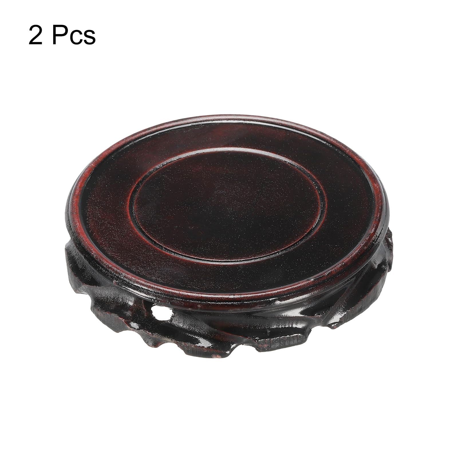 Wooden Display Stand Base Stand Holders 110mm/4.33 inch Diameter Black for Va…