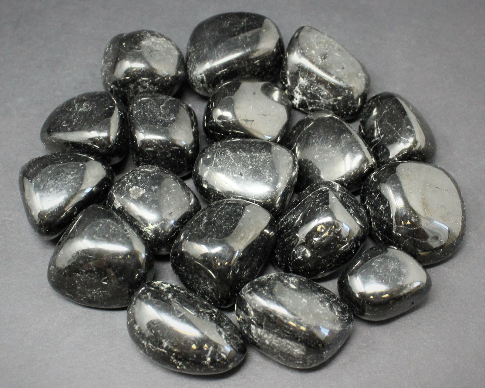 3 x Jet Tumbled Stone (Crystal Healing Reiki Metaphysical Gemstone)