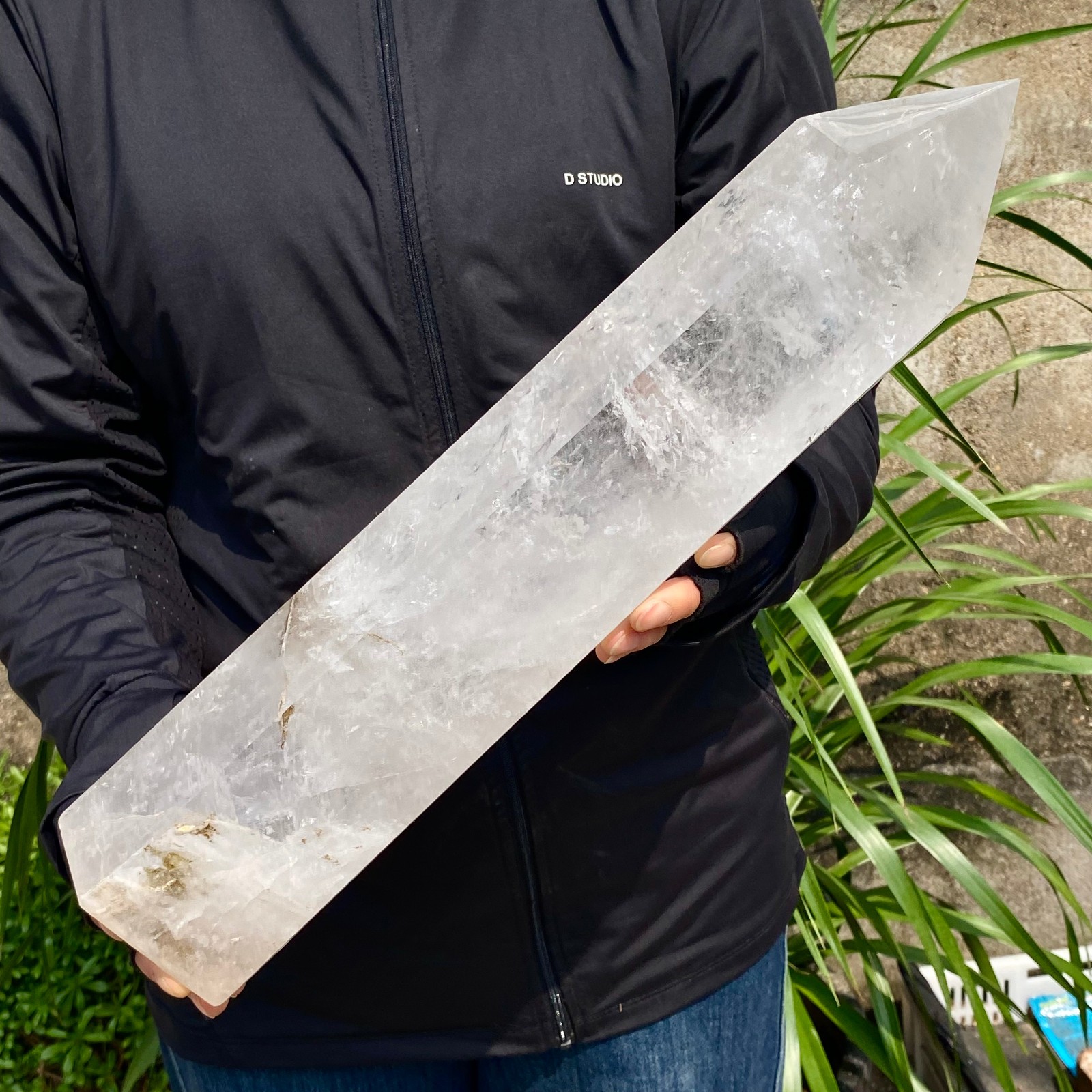 12.76LB Natural Clear Crystal Obelisk Quartz Energy Tower Point Reiki Healing
