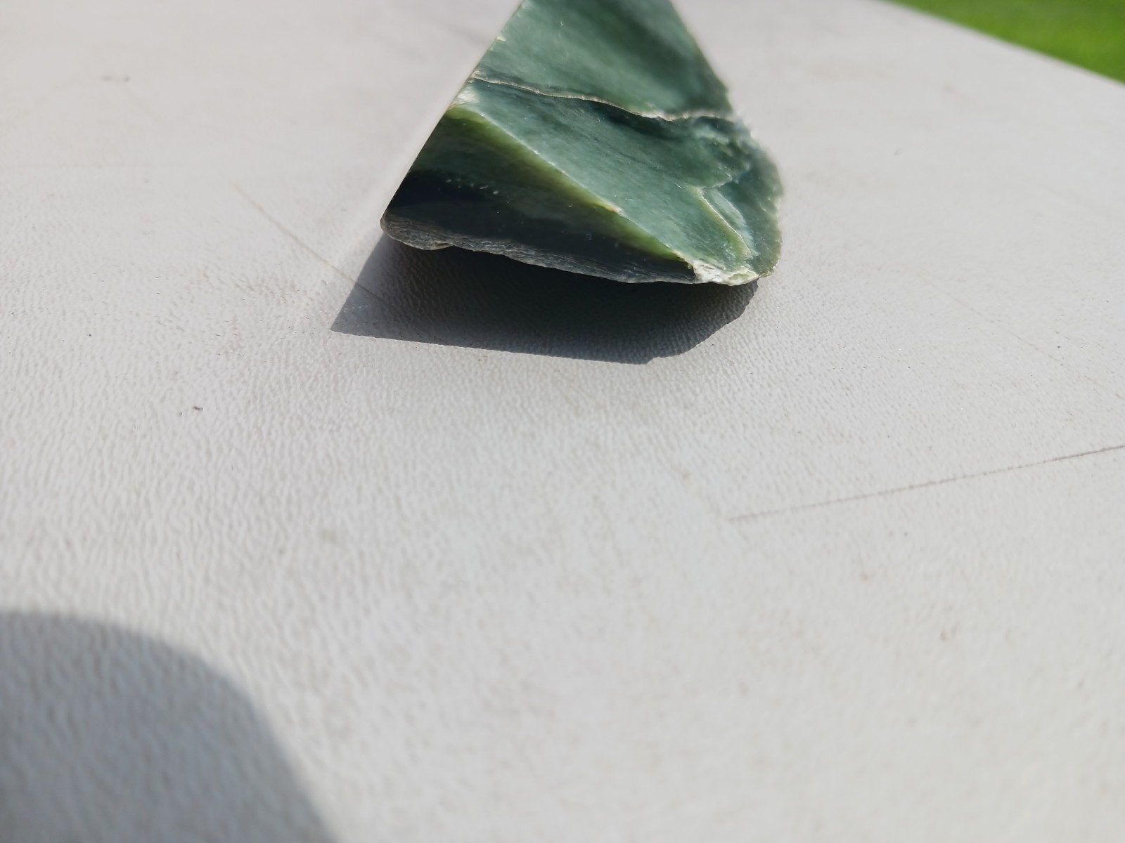polished Green Nephrite Jade Stone Slab Wedge Shape #153g 5.25″ X 1.75″ X 1″