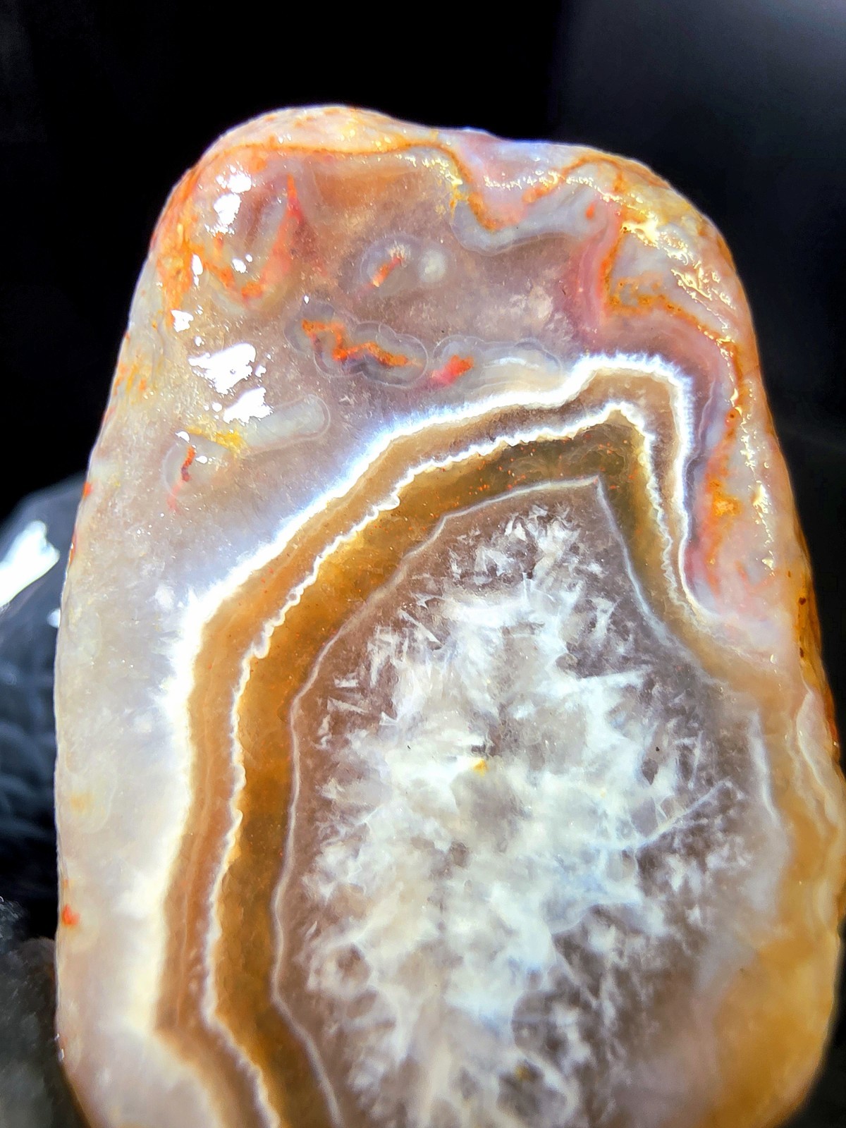Lake Superior Fragmented Membrane Agate In Blue Chalcedony & Amethyst Quartz 1oz