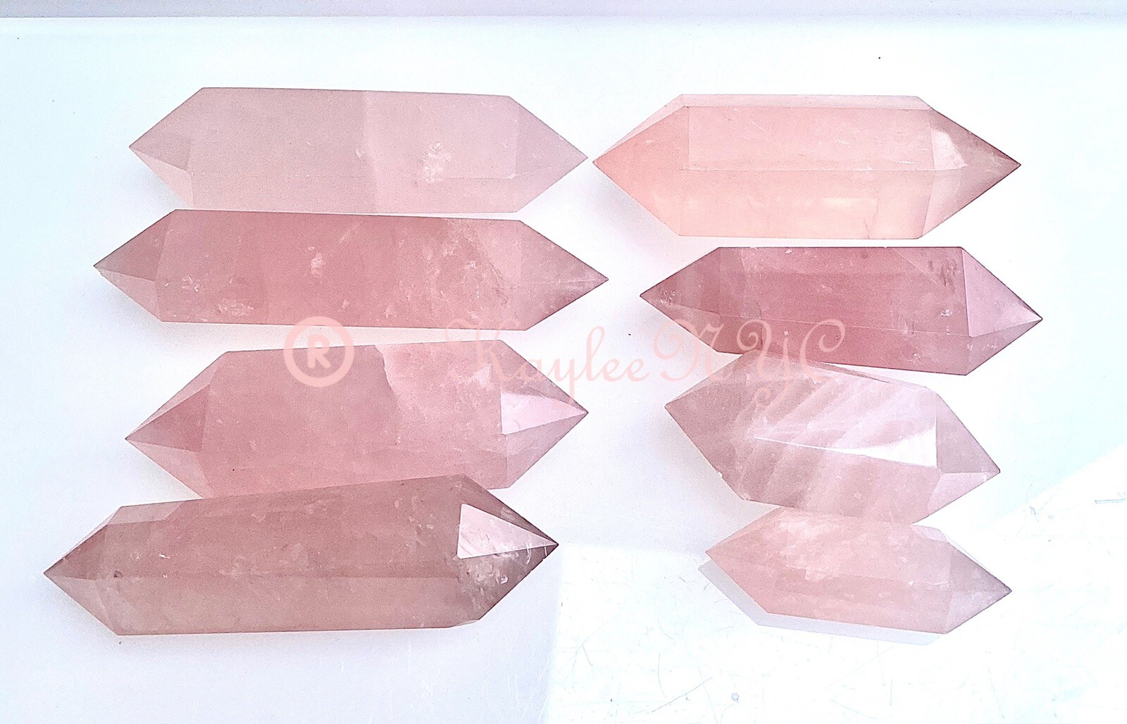 Wholesale Lot 1 Lb Natural Rose Quartz Double Terminated Point Crystal