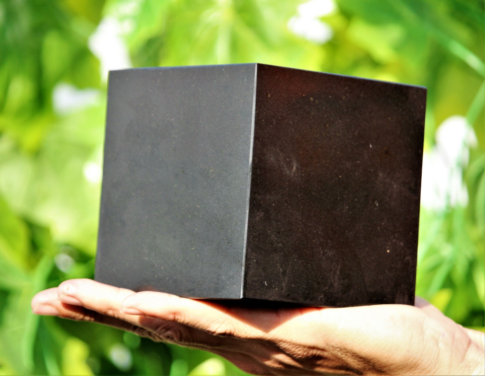 Large 105MM Black Tourmaline Quartz Crystal Chakra Healing Energy Stone Cube