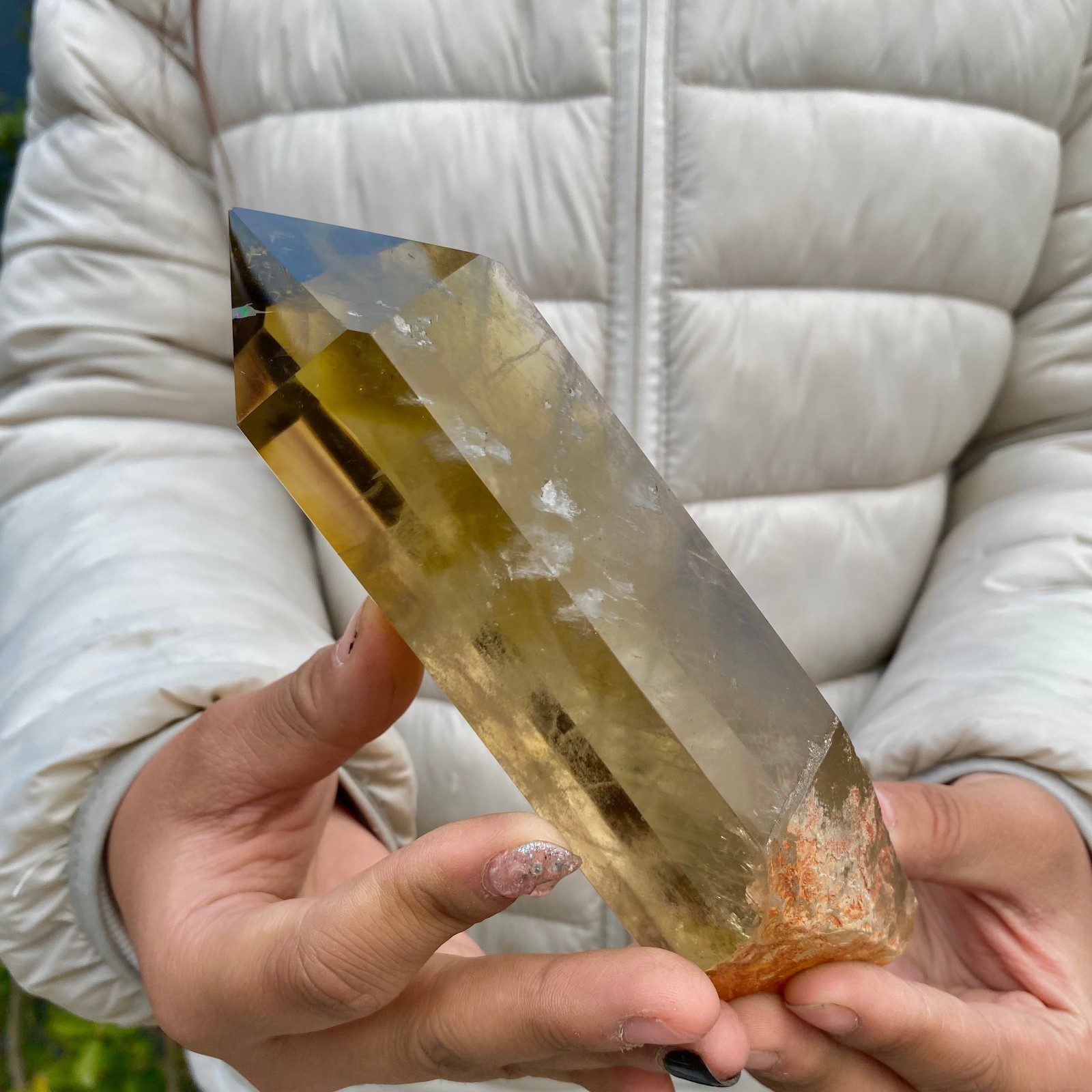 1.4LB Natural Citrine Crystal Obelisk Tower Wand Point Reiki healing