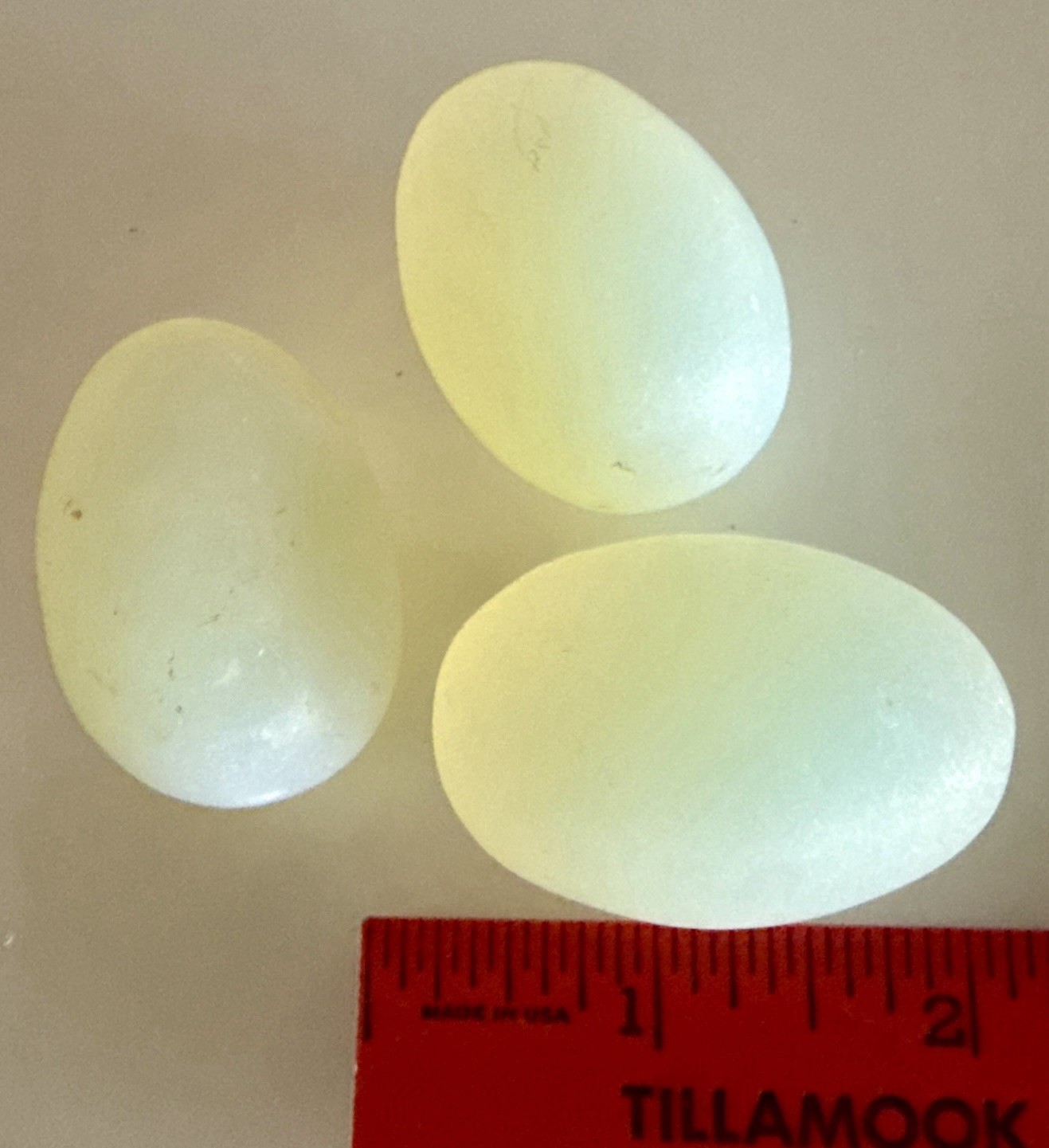 Lot of 3 Opalite Eggs 1-2 Inches Wide Farmhouse Chicken Decor