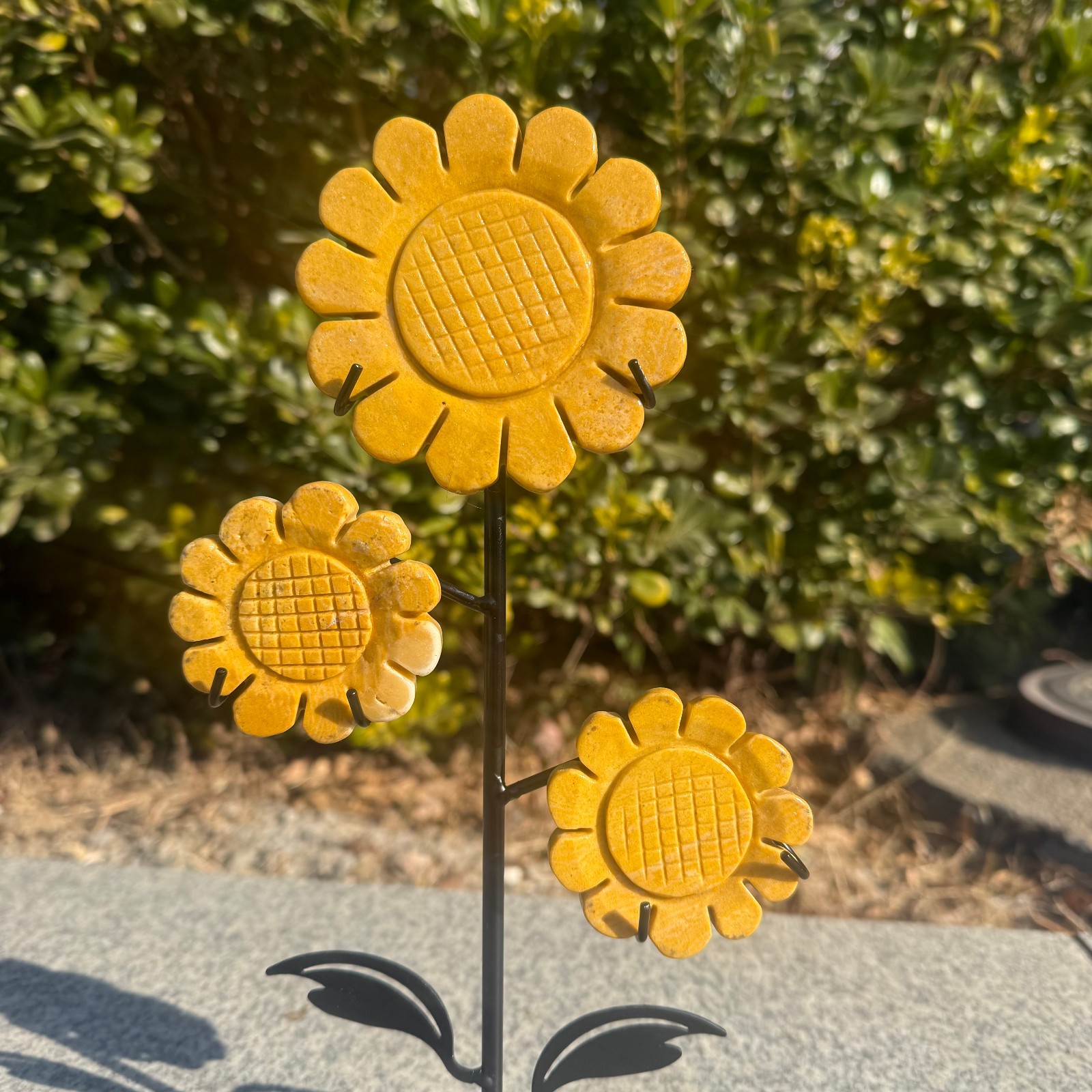 400g Natural gold stone quartz crystal carved Sunflower Decor Gift