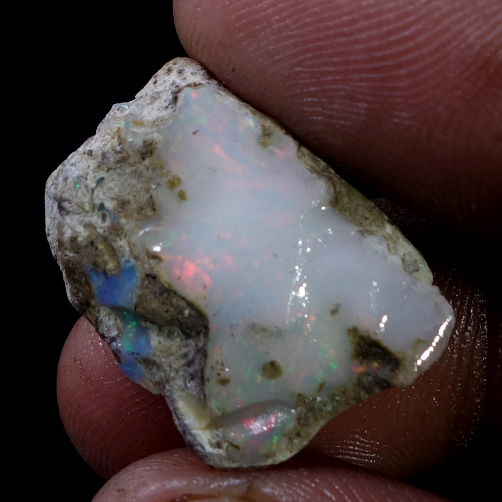 AA+ Ethiopian Dry Opal Rough Entreated Welo Opal Multi Fire Color Flash 15.40Cts
