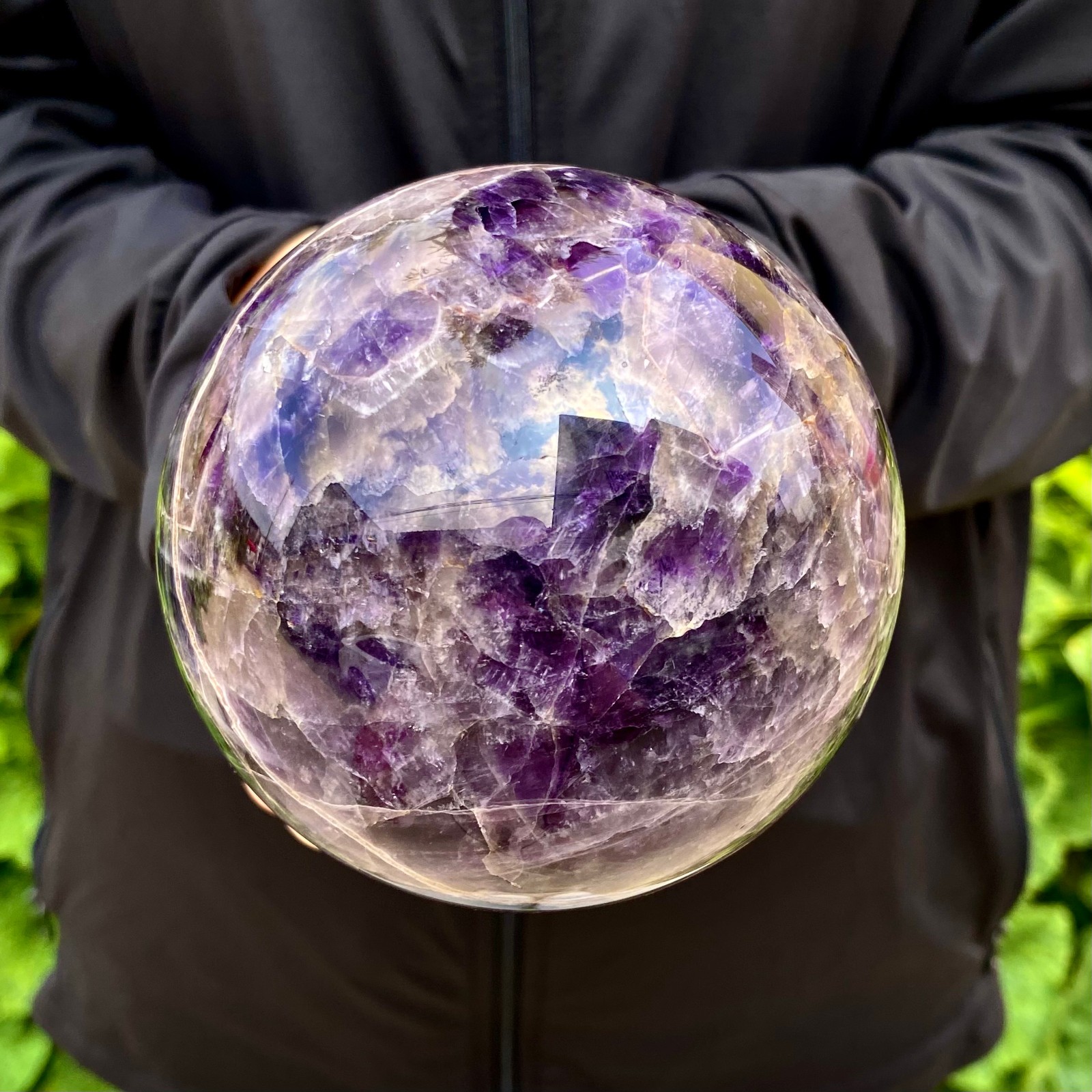2.99LB Natural dreamy amethyst Quartz Sphere Quarzt Crystal Ball reiki