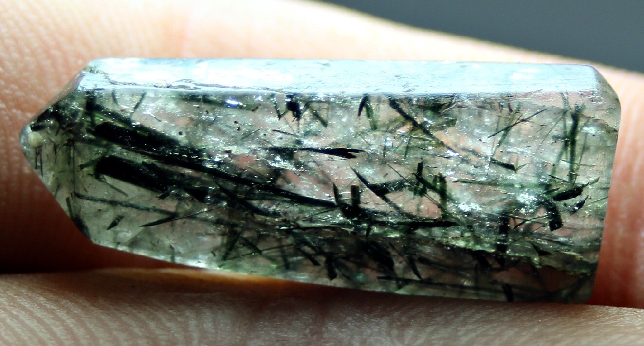 16.0 CT Rare Tourmaline or Rutile in Quartz Facet Grade Crystal Baluchistan