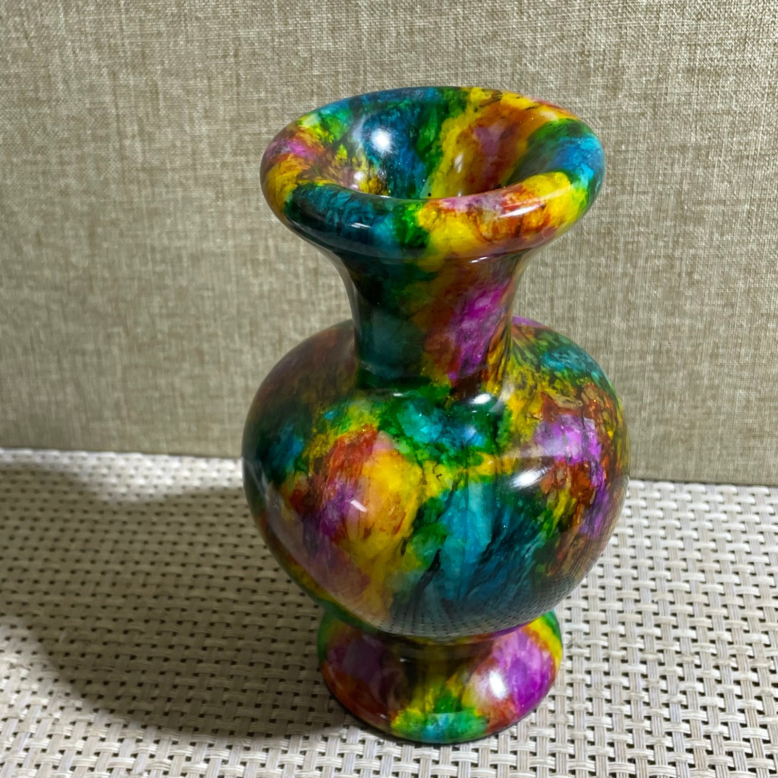 850g Seven Colors Jade vase specimen Decorative -Taiwan China