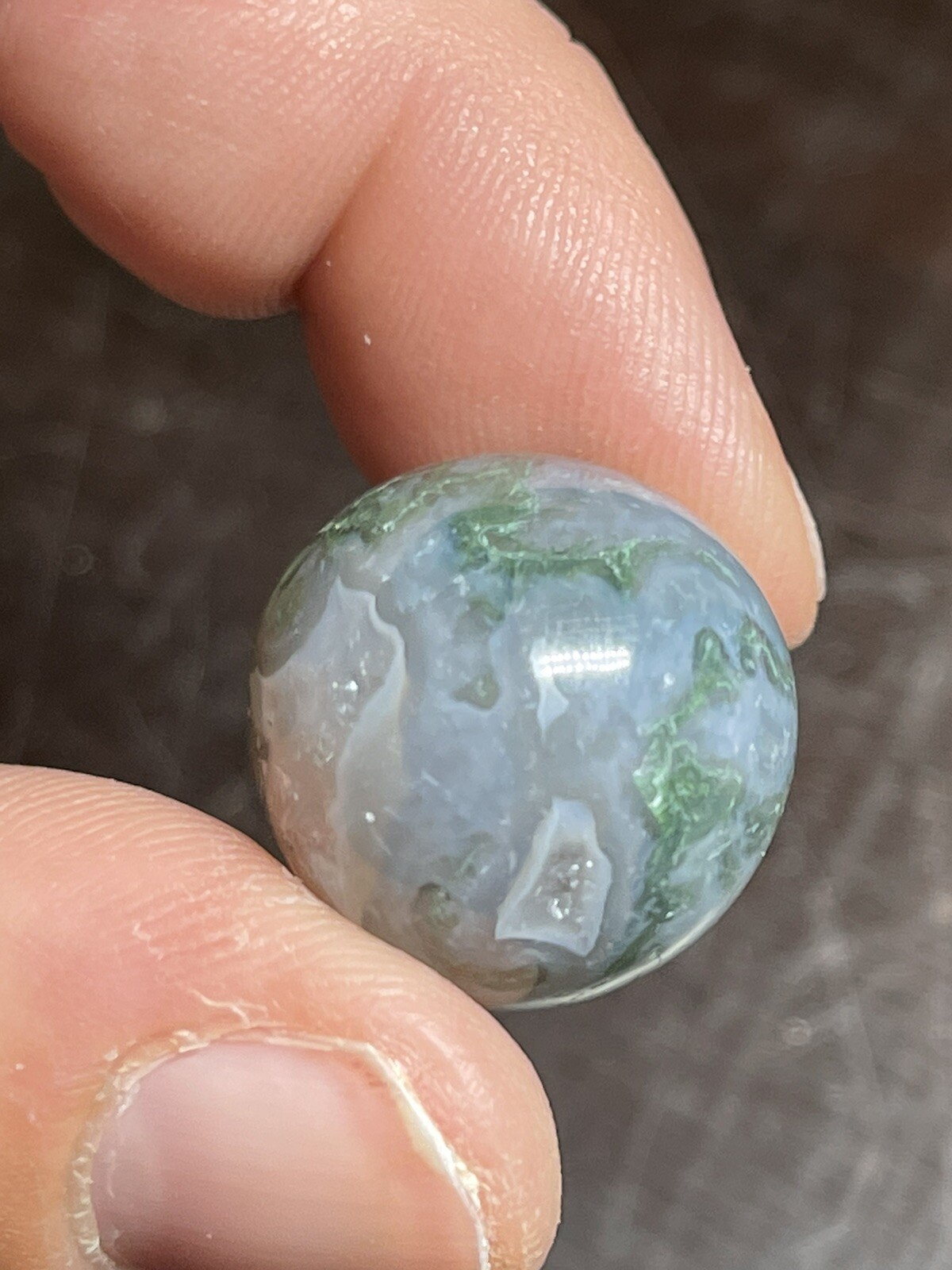 Moss Agate Mini Sphere Ball Orb Marble 19.1mm 9g
