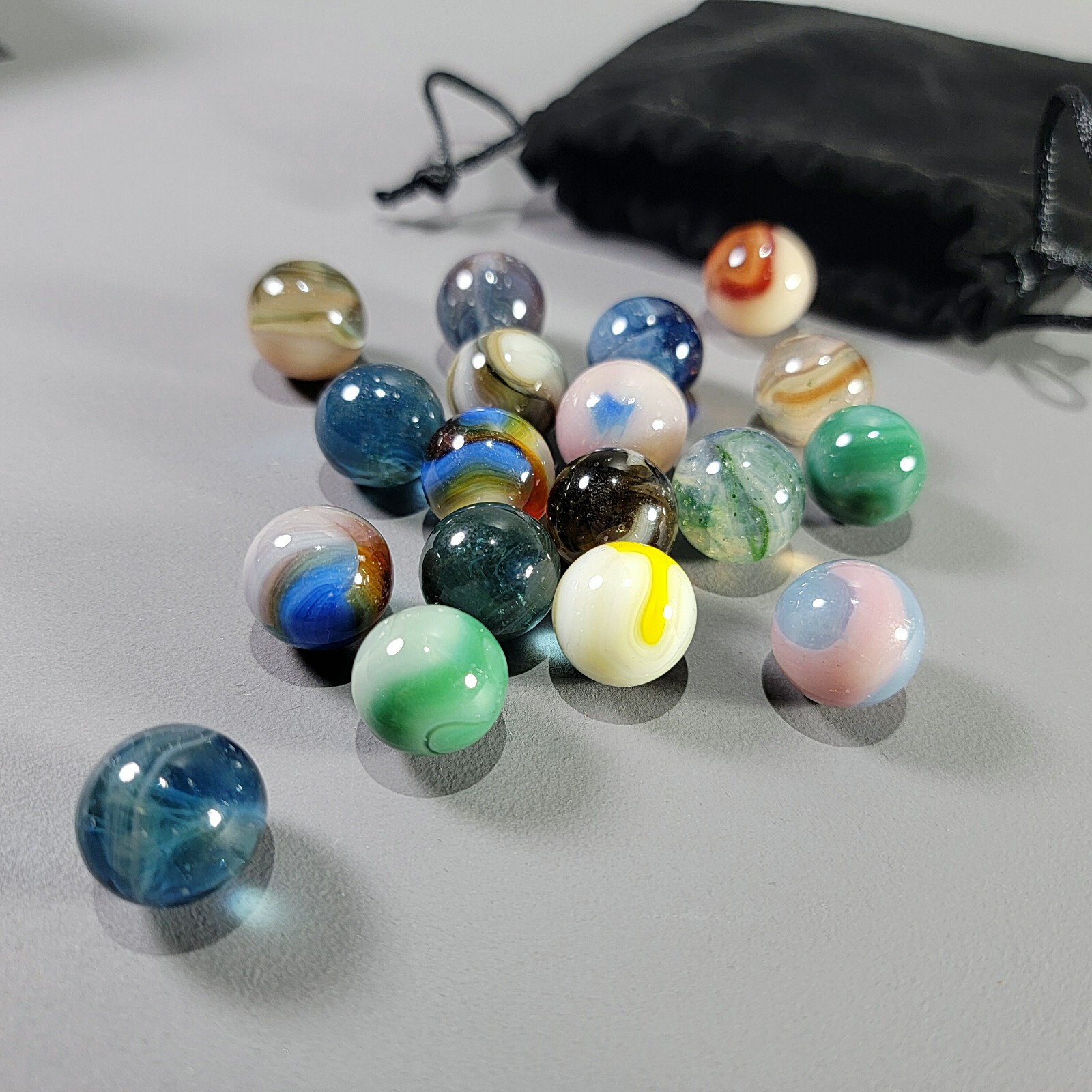 Uranium Glass Marbles, Curio Jar, Multicolor Vaseline Glass Marbles