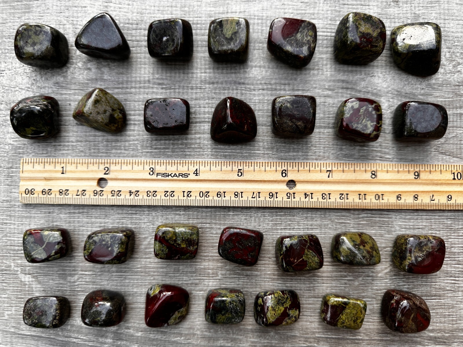 Grade A++Dragon Blood Jasper Tumbled Stones 0.75-1.25″, Wholesale Bulk Lot