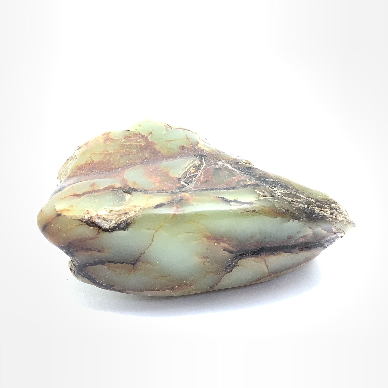 Siberian Jade Cobble Green Brown Nephrite Jade Stone Vitim River Siberia 514g