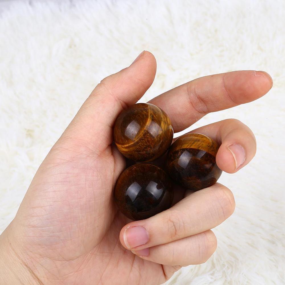 3pcs Natural Healing Stone Rare Tiger Eye Crystal Ball Gemstone Sphere