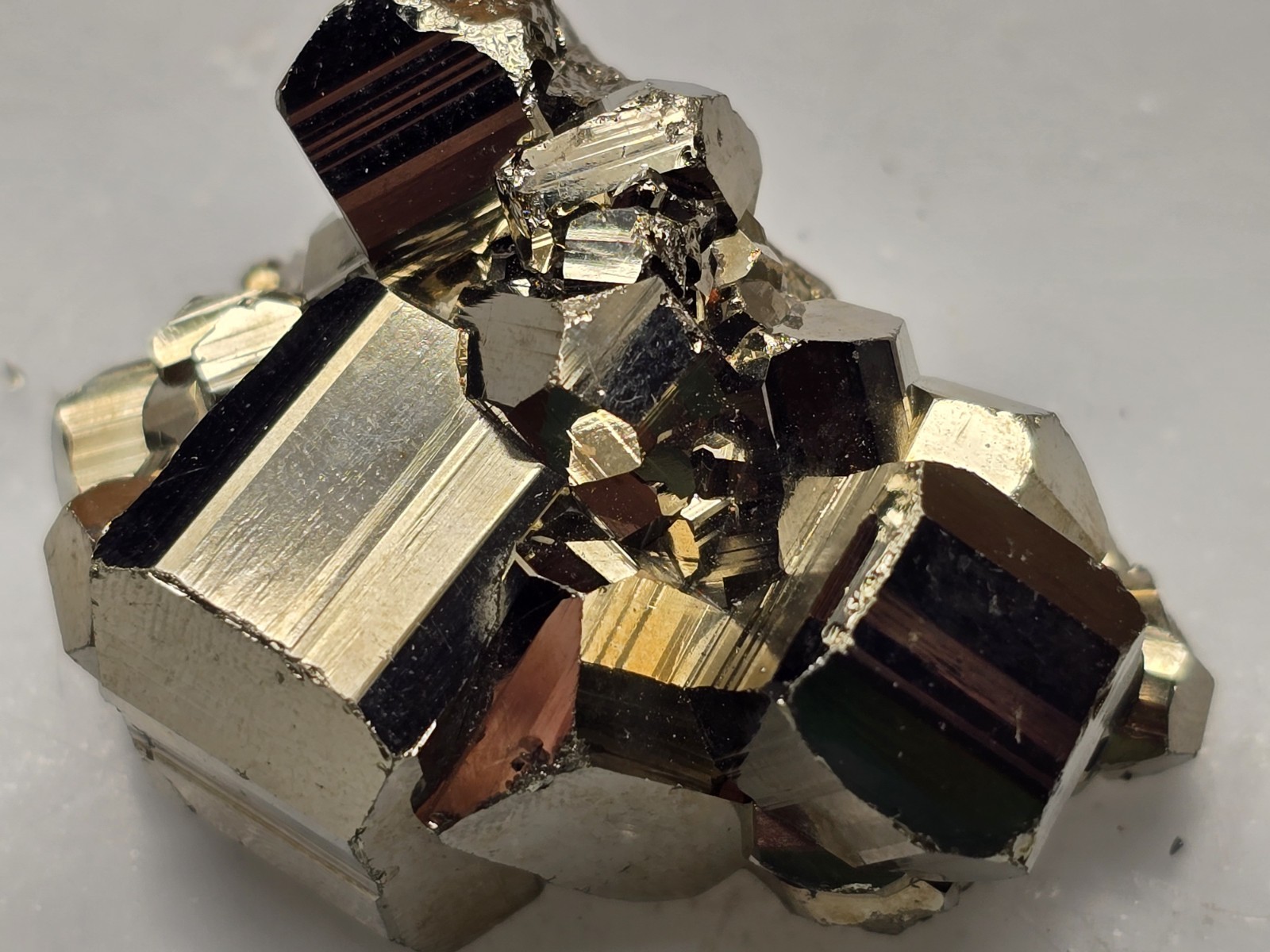 450 Ct High Grade Peacock Ore Pyrite and Rainbow Quartz Crystal Cluster