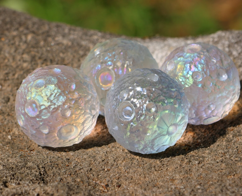 Angel Aura Quartz Moon Sphere Rainbow Crystal Sphere Ball Home Decor Art Display
